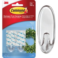 Command Clear Medium Hooks, 2 Hooks, 4 Strips 17091CLR-ES Command 17091CLR-ES 3.94 per strip