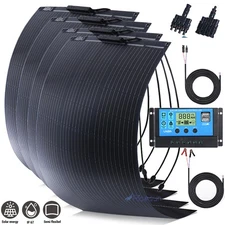 200W 400W Watt Portable Flexible Solar Panel Kit RV Camping Off-Grid Rooftop