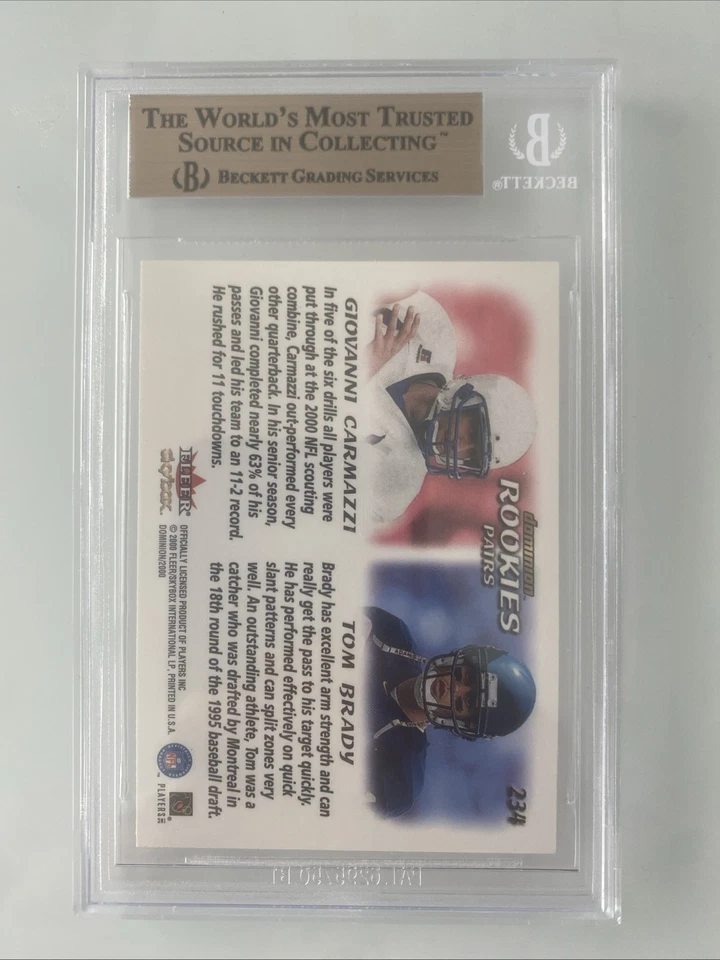 2000 SKYBOX DOMINION #234 TOM BRADY RC ROOKIES PAIRS BGS 9.5 - Image 3 of 3