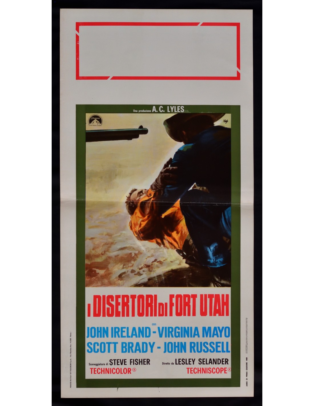 Locandina originale film I disertori di Fort Utah (1967) - Regia di Lesley Selander