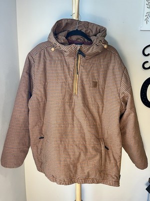 BRIXTON CASS 1/2 ZIP HOODED JACKET BRICK Orange Size Large