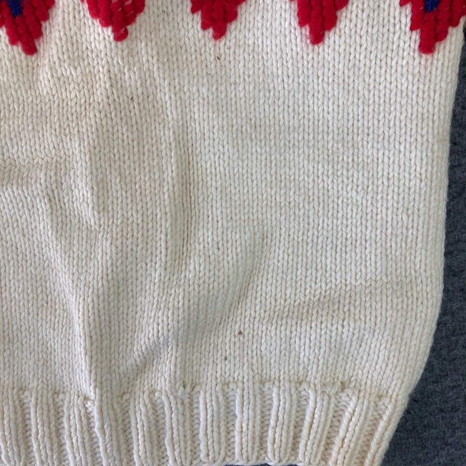 Suéter Fair Isle de lana hecho a mano vintage para mujer mediano crema nórdico Foto 3 de 4