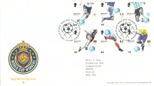 Football World Cup Winners GB FDC Tallents 2006 (130841)