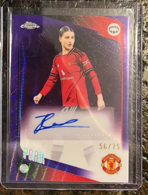 2025-26 Topps Chrome UEFA Women UCL Jess Park Purple Wave Refractor Auto # 56/75