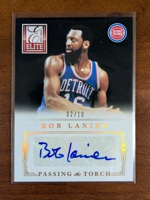 2013-14 Elite Passing The Torch Dual Auto 2/10 Andre Drummond / Bob Lanier #19