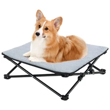 29" Medium Outdoor Elevated Dog Cot, Travel Foldable Dog Bed, 2 in 1 Portable...