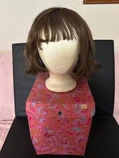 Vintage 1970's Retro Mod Vinyl Wig Carrying Case, Wedge Style Wig  Wig Stand