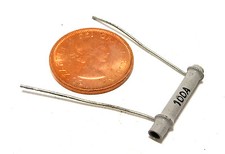 NOS 100pF 600V Ceramic Dogbone Tube Rod Decoupling Capacitor .0001 uF