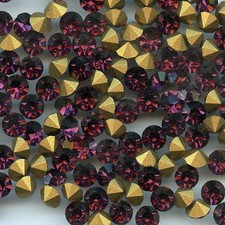 451123 *** 8 GROS STRASS ANCIENS FOND CONIQUE AMETHYST 6,1mm