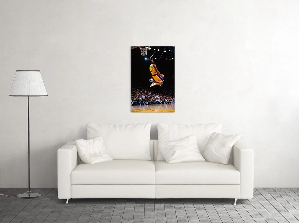 Póster de pared de arte mamba negro Kobe Bryant Dunk Motion Lakers - PÓSTER 20x30 Foto 3 de 4