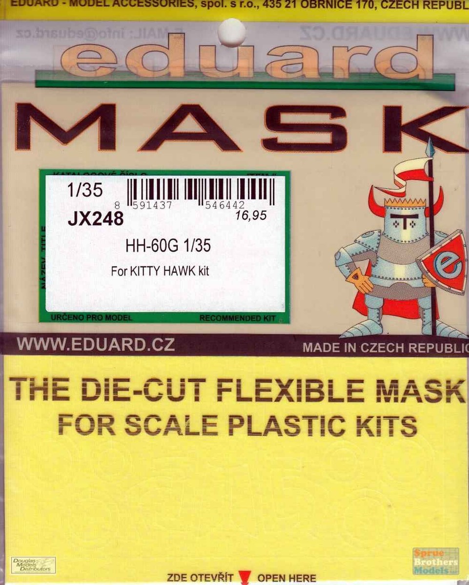 Eduard 1/35 Mask for HH-60G Kitty Hawk Kit - JX248 Eduard 1/35 Mask for HH-60G Kitty Hawk Kit - JX248