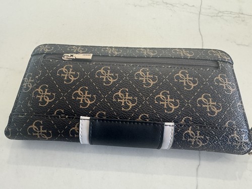 GUESS Cristiana Large Zip Around Wallet Brown Logo New Tags - Picture 4 of 7