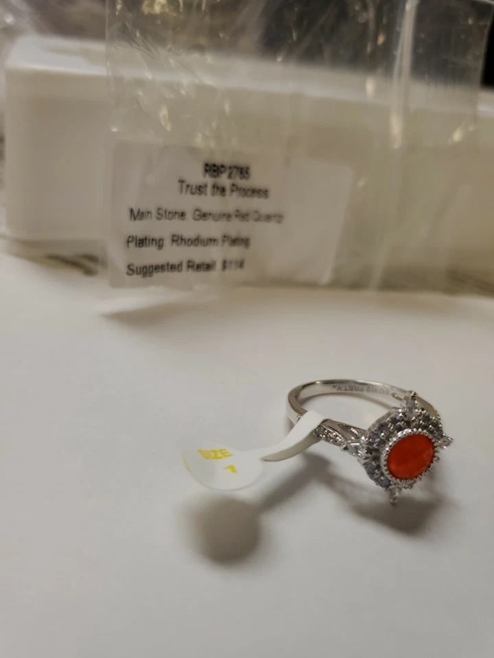 Anillo Fiesta Bomba Talla 7 Colección Especial Cuarzo Rojo   Foto 2 de 3