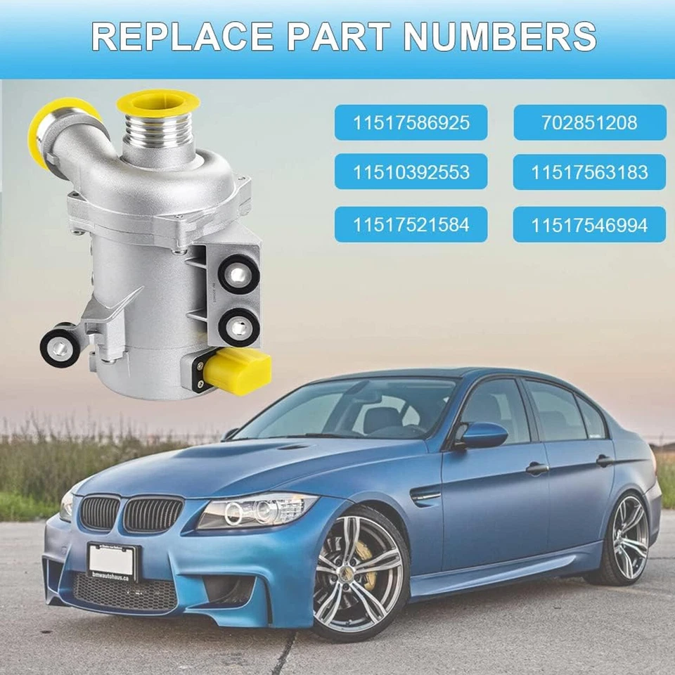 Electric Engine Water Pump For BMW 128i 2007-2012, 330i 330xi 325i 325xi Z4 2006 - Image 3 of 4