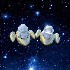 Tiny Astronaut, 3d print, Rocket ship, stocking stuffer, for kids, Mini fidget