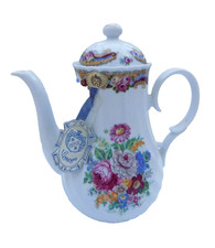 T LIMOGES DEPOS COFFEE POT FLORAL DECORATED ORIGINAL LABEL