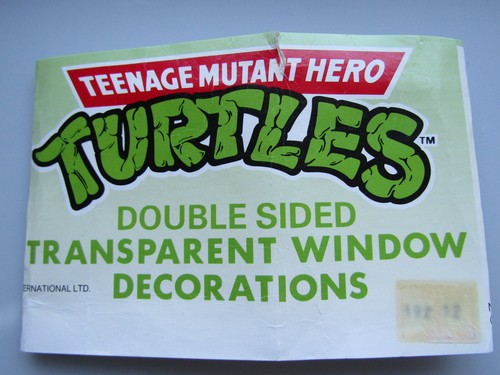 1990'S SPI TEENAGE MUTANT HERO TURTLES DOUBLE SIDED TRANSPARENT WINDOW STICKERS - Photo 1/16