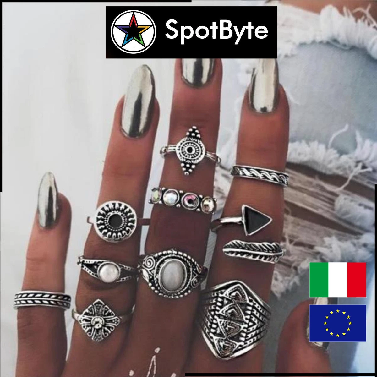 FiloDellaVita Anello Classic 13 Fili Argento Oro Rosa e Diamanti AN13ARBT