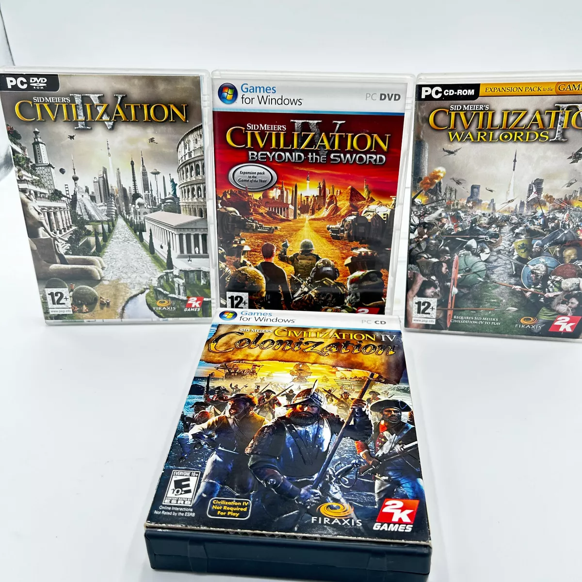 Sid Meiers Civilization 4 and expansions PC Lot of 4 Played - Work