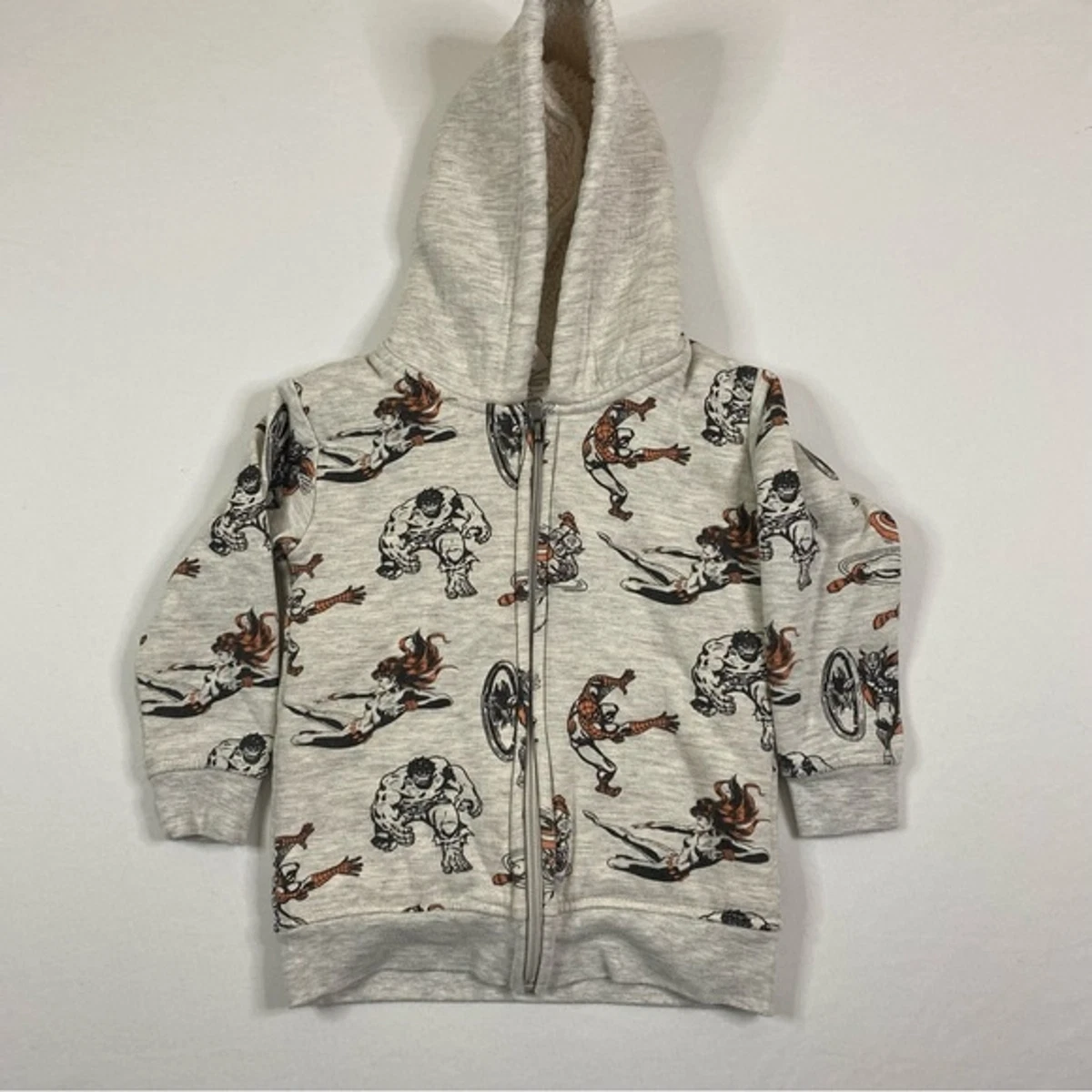Marvel Comics Sherpa Lined Boy's 2T Full Zip Hoodie | eBay