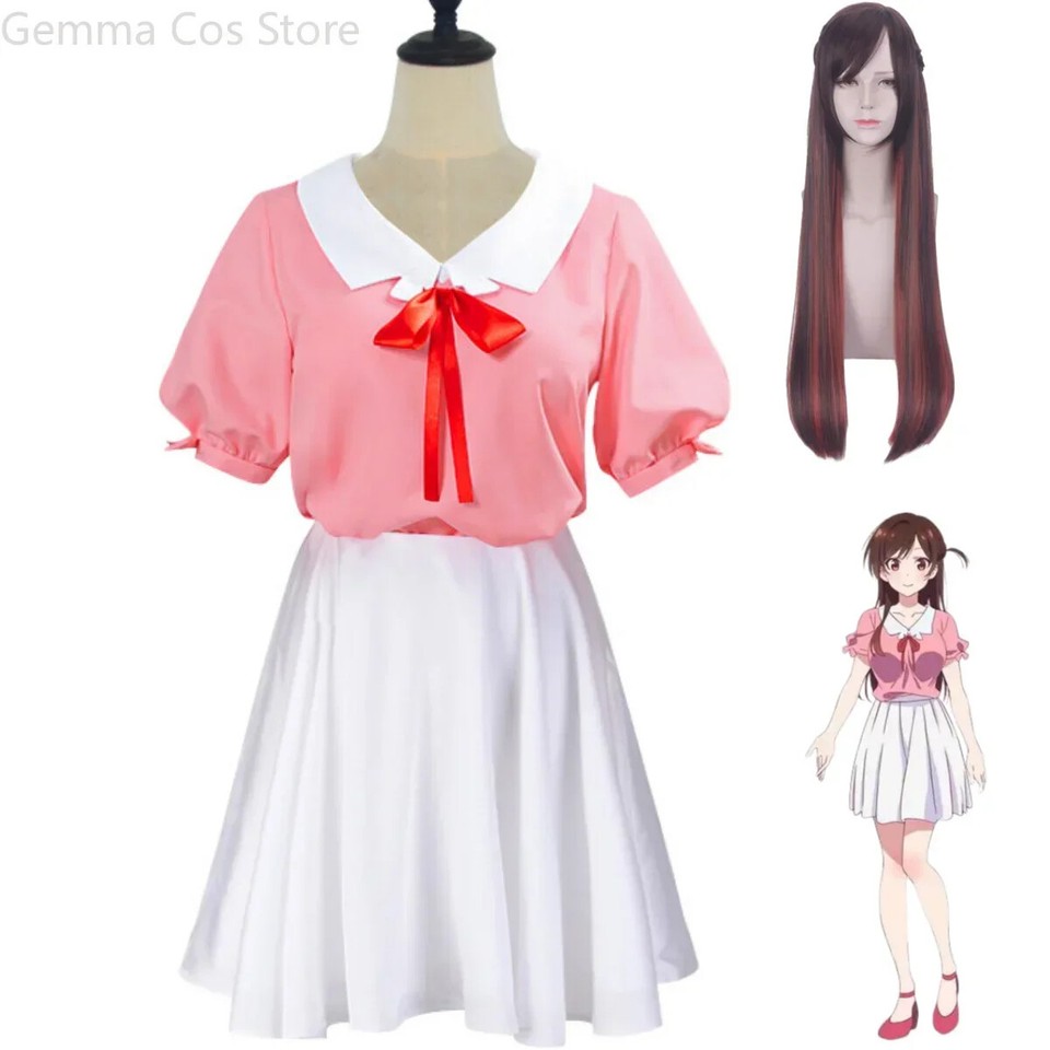 Anime Rent A Girlfriend Mizuhara Chizuru Disfraz Juegos con disfraces Ichinose Peluca Falda