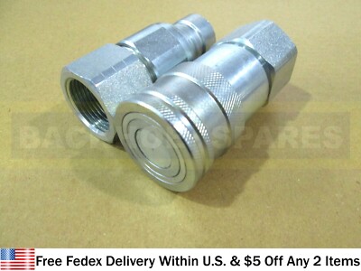 JCB PARTS - 1'' BSP QUICK RELEASE COUPLING M/F (PART NO. 45/910100 45/910200)