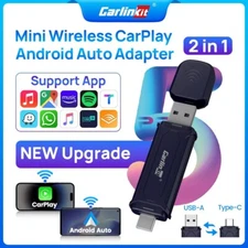 CarlinKit MINI 5.0 Pro 2-in-1 Wireless CarPlay Android Auto Ai Adapter Plug&Play