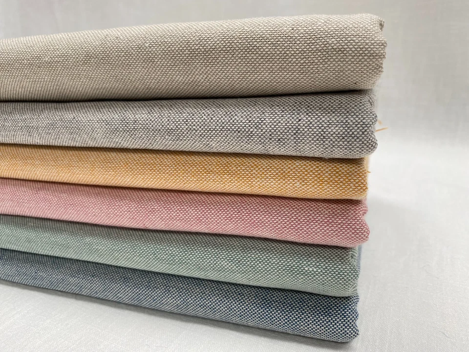 Cortina de algodón para muebles de tela Culla lisa aspecto lino 140 cm de ancho lona Foto 3 de 3