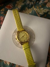 Versace Women's VFF050013 Dafne Rose Gold Ion Plated Steel Yellow Leather Watch