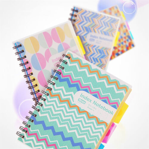 B5 PVC Cover Spiral Journals Notebook Line Paper Diary Planner With Index Mark - Picture 1 of 9