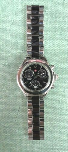 Authentic Michele Ladies Tahitian Black Ceramic Chronograph Watch MWW12E000003 - Picture 1 of 8