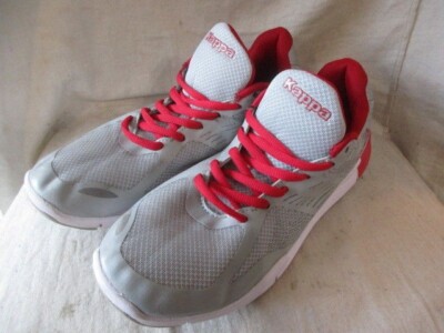 KAPPA CLASSIC SILBER / ROT HERREN JUGENDLICHE RETRO TRENDY SPORT SNEAKER UK 7 / 41