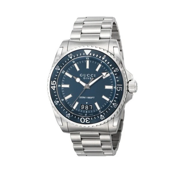 GUCCI Watch Men s Quartz Stainless Steel Belt Analog Navy Navy Free Inclu