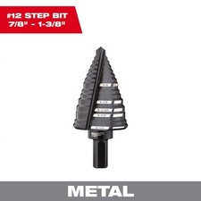 7/8"- 1-3/8"#12 Black Oxide Step Drill Bit (5-Steps)