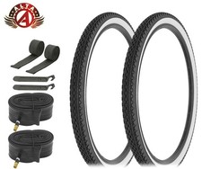ALTA 29x2.125 CRUISER WhiteWall Tires–HeavyDuty DIAMOND w/48mm SCHRADER Tube 8pc