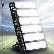 LED Stadium Flood Lights 2000W Equivalent 48000LM Super Bright Black 