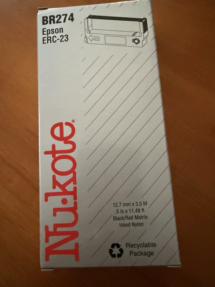 Six Nukote BR274 Replacement Ribbon For Epson Number ERC-23 Blk/Red Matrix - Image 3 of 4