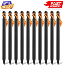 10 Pack Tent Stakes Heavy Duty, Aluminum Tent Stakes Pegs, Metal Tent Spikes...