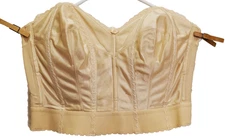 Strapless Bustier Corset Bra Style 840C Union Made BEIGE Stain/hole Vintage