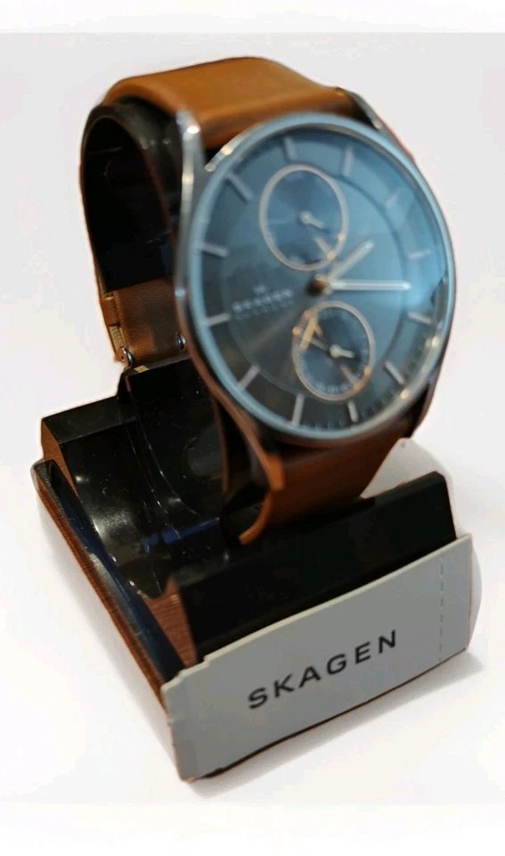 Skagen Men's Holst Chronograph Charcoal Dial Brown Leather Watch SKW6086 - Image 2 of 4