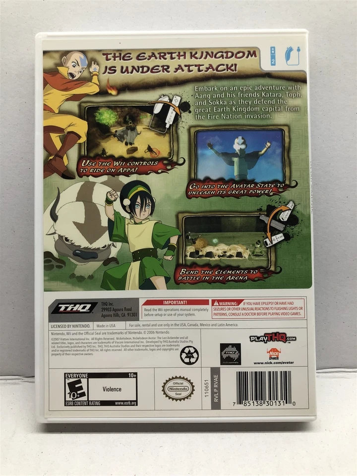 Avatar: The Last Airbender The Burning Earth (Nintendo Wii 2007) Complete Tested - Image 3 of 4