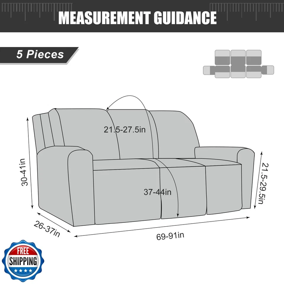 YUEANG Recliner Sofa Covers Sectional Couch Cover for Reclining C - Image 3 of 4