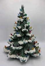 Árbol de Navidad vintage de cerámica con copos de nieve molde atlántico de 14" *sin base