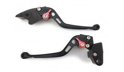 Paire Leviers Longs Noir Rouge Frein Embrayage Pour KTM Adventure 390 A2 2020-22 - Photo 1/4