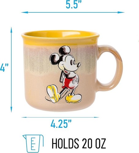 Disney Classic Vintage Mickey Mouse Sketch Ceramic Camper Mug - Picture 3 of 7
