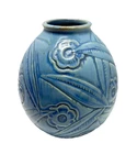 Weller? Pottery "Paragon" Bulbous Light Blue Vase, 6”