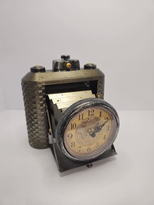 Vintage Style Desk Clock World Map Face Steampunk Industrial Decor GIFT 
