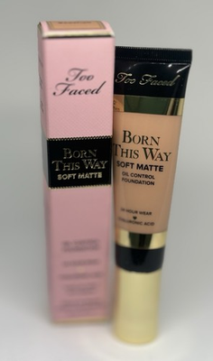 #ad Too Faced Born This Way Soft Matte Oil Control Foundation SEASHELL $46rv NIB $29.99