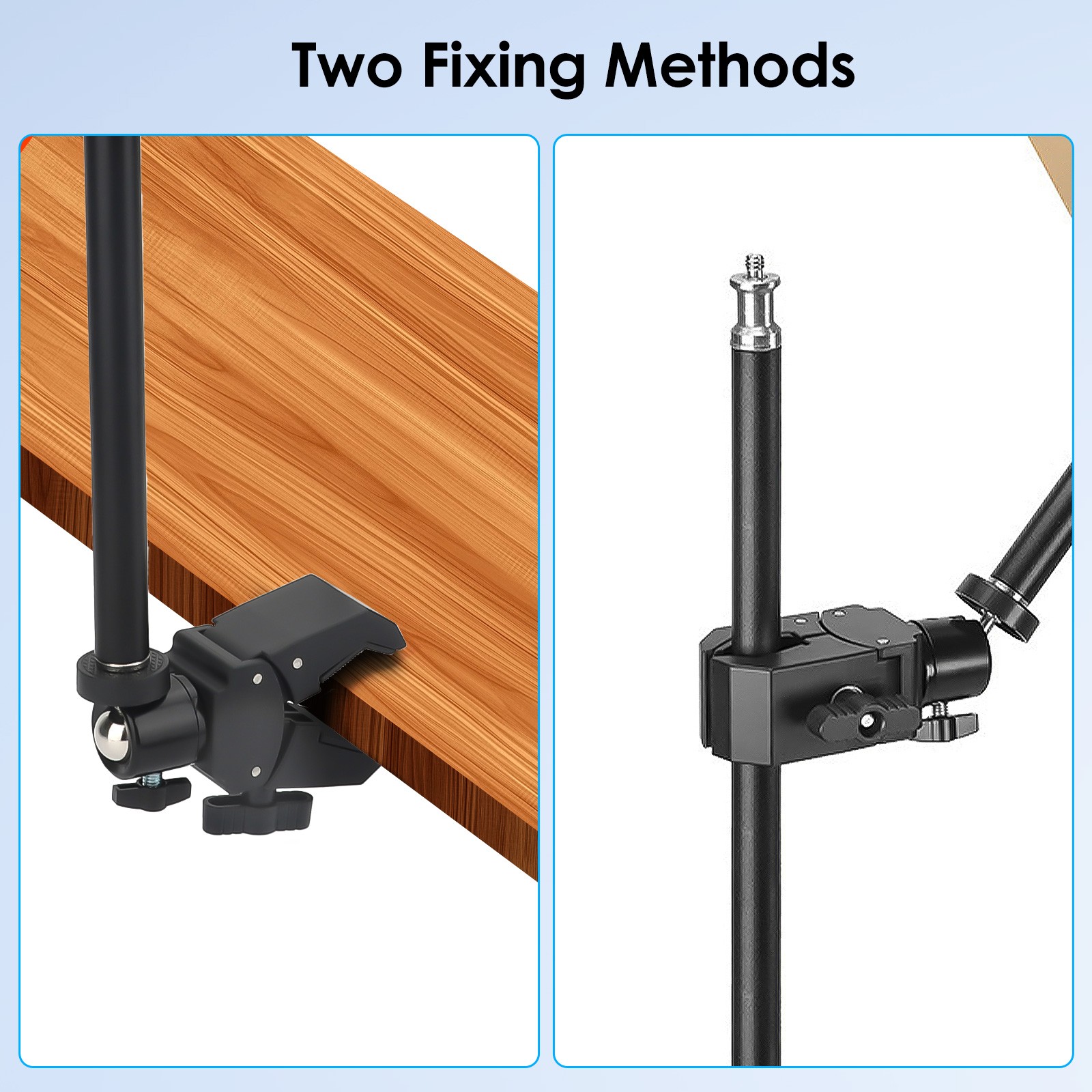 Universal Microphone Stand Tablet Phone Holder for 4.7–13.5" iPad Surface Galaxy