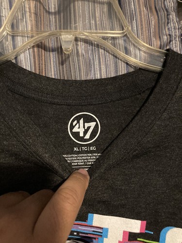 Brooklyn Nets 47’ Brand Heather Black Slogan Club T Shirt Size XL - 第 4/6 張圖片
